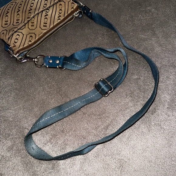 Coach 2009 Swingpack Blue Brown Crossbody Bag - Picture 11 of 13